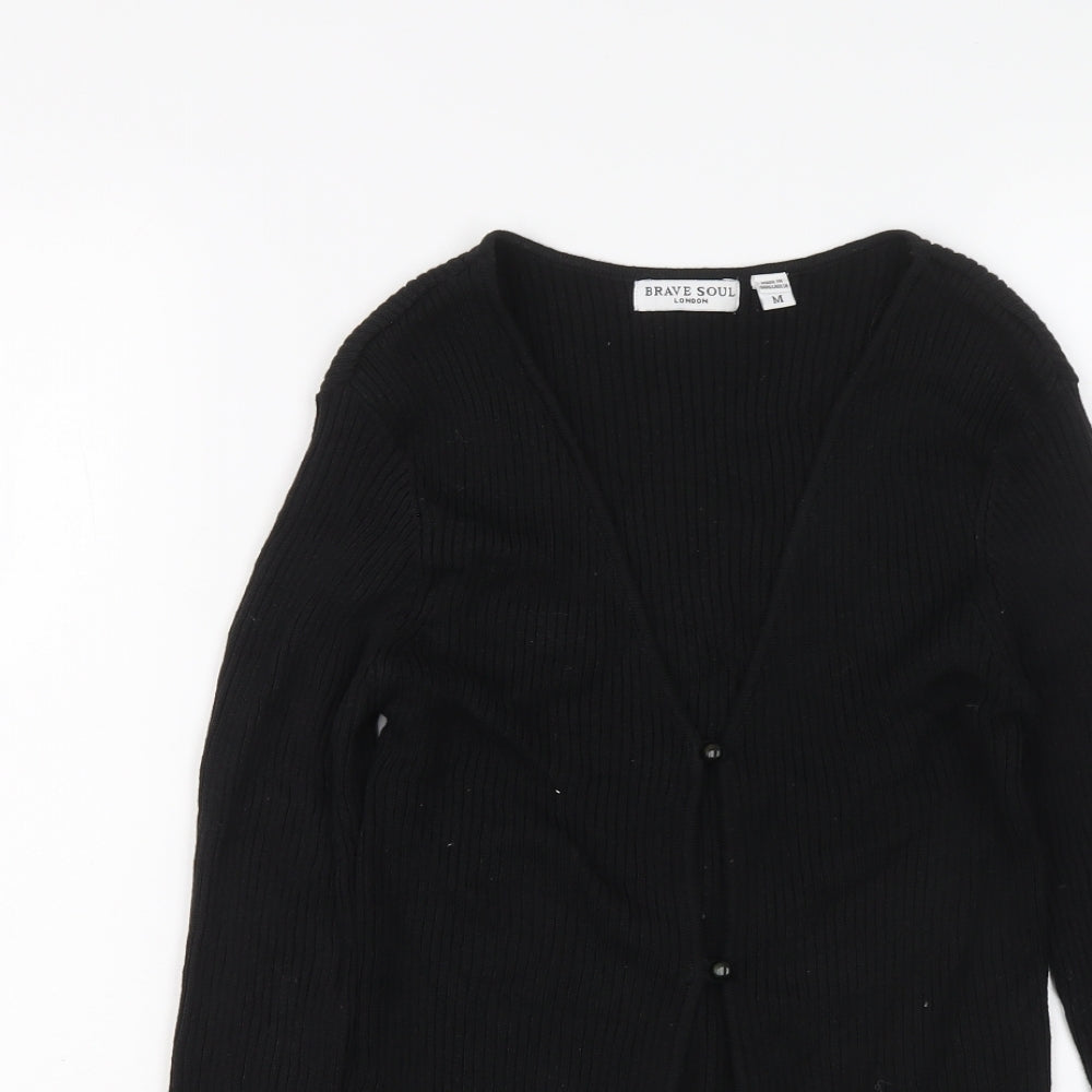 Womens UK Size M Brave Soul Black Cardigan Jumper
