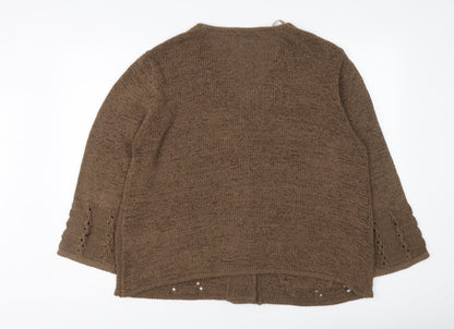 Womens UK Size 2XL Touch Brown Cardigan Jumper