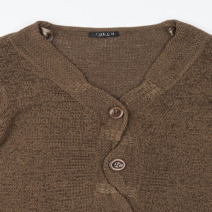 Womens UK Size 2XL Touch Brown Cardigan Jumper