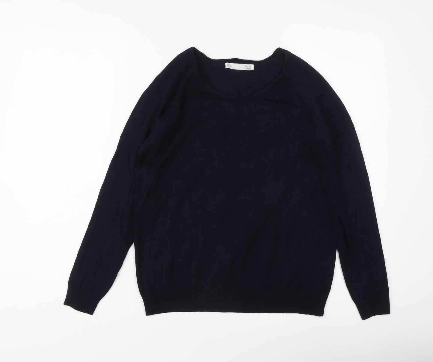 Sfera Casual Womens Blue Round Neck Viscose Pullover Jumper Size L