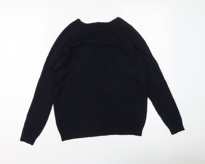 Sfera Casual Womens Blue Round Neck Viscose Pullover Jumper Size L