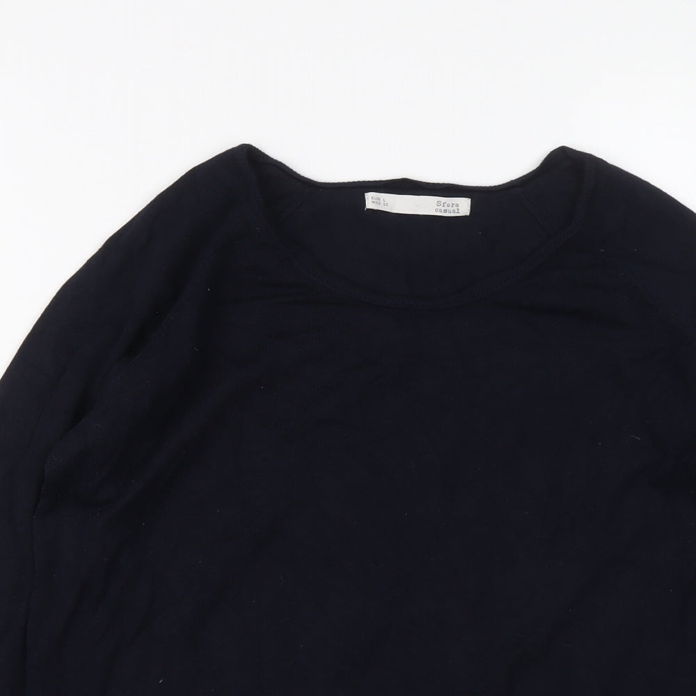 Sfera Casual Womens Blue Round Neck Viscose Pullover Jumper Size L