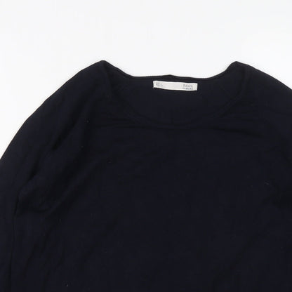 Sfera Casual Womens Blue Round Neck Viscose Pullover Jumper Size L