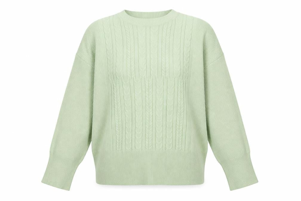 Marks and Spencer Womens Green Round Neck Viscose Pullover Jumper Size L