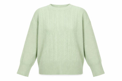 Marks and Spencer Womens Green Round Neck Viscose Pullover Jumper Size L