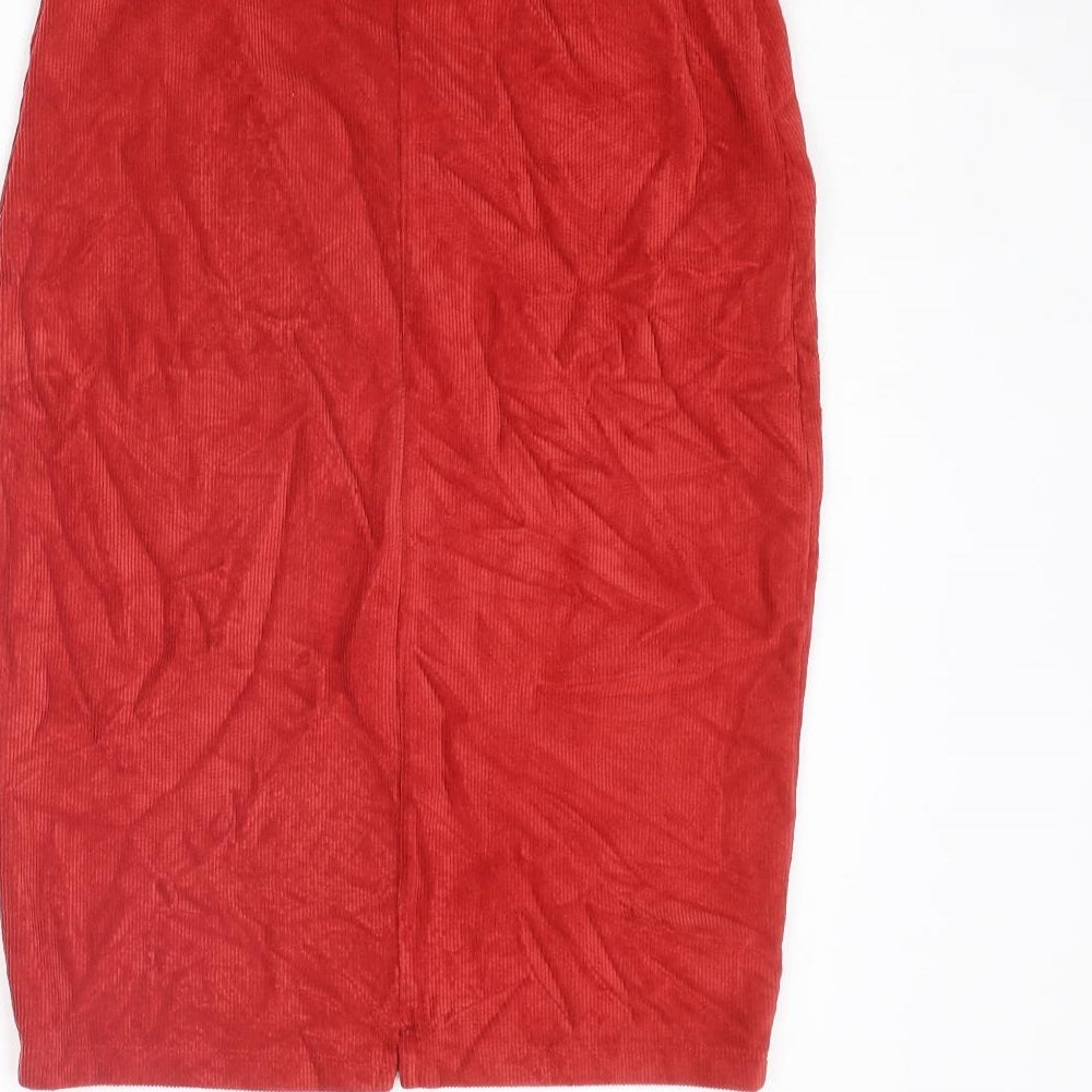 TU Womens Red Cotton Straight & Pencil Skirt Size 8