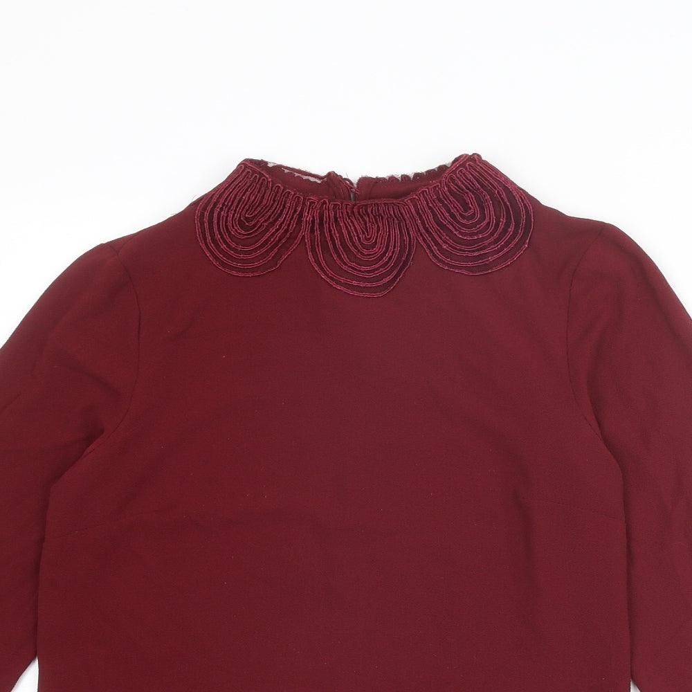 Womens UK Size 6 Warehouse Red Basic Blouse