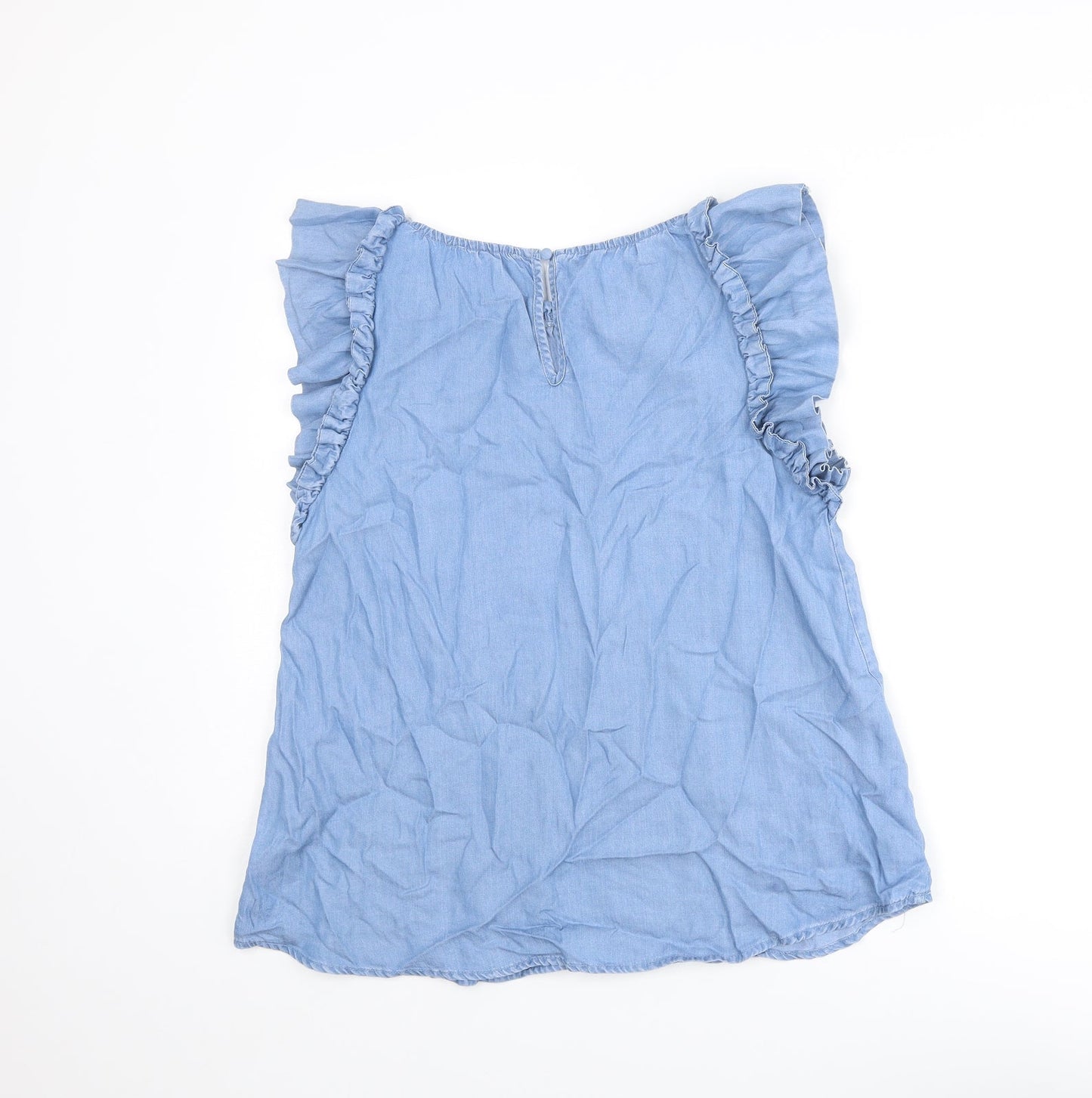 Womens UK Size L MINE Blue Basic T-Shirt