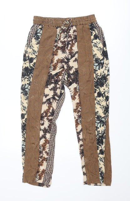 Womens UK Size XS Zara Regular Fit  Multicoloured Trousers