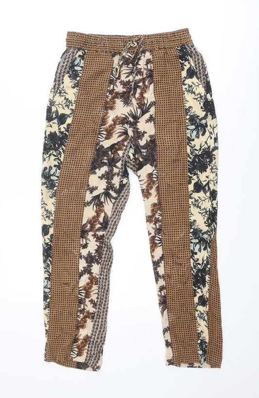 Womens UK Size XS Zara Regular Fit  Multicoloured Trousers