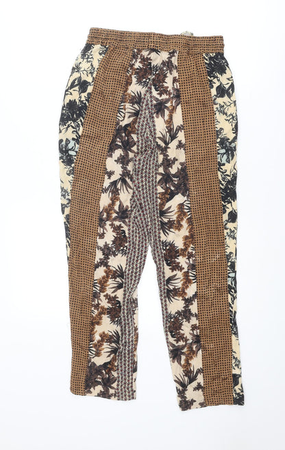 Womens UK Size XS Zara Regular Fit  Multicoloured Trousers