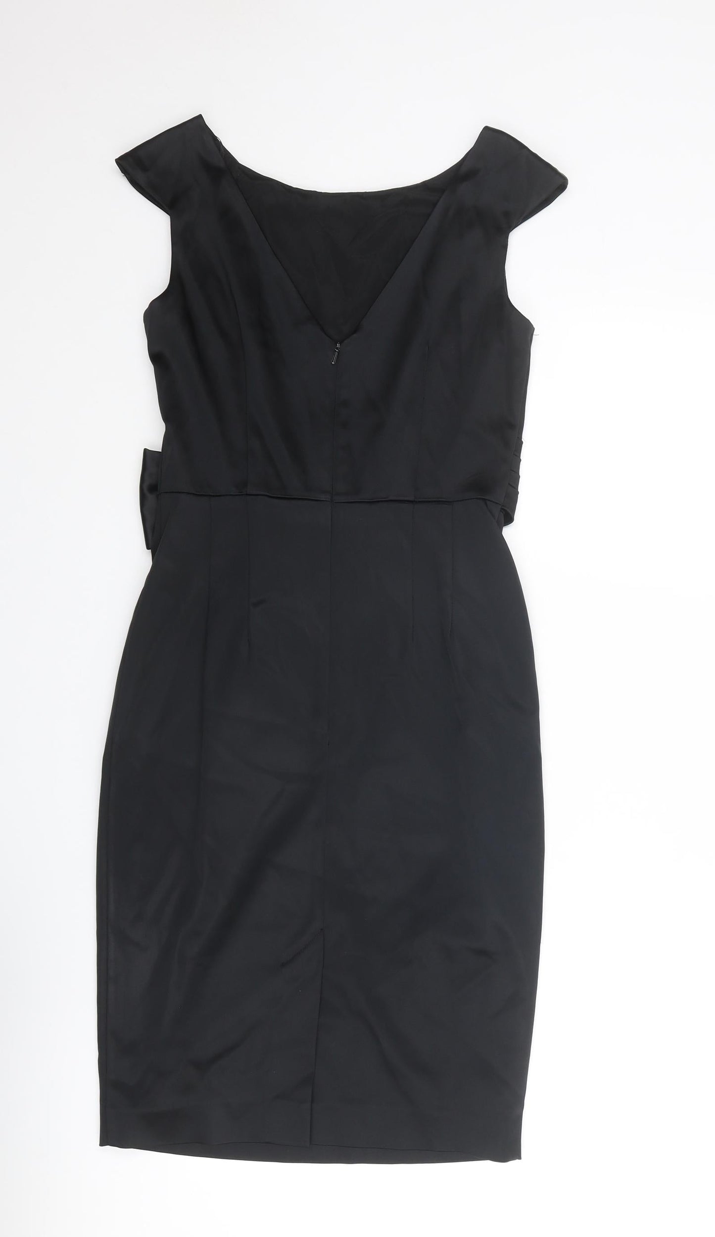 Oasis Womens Black Acetate Shift Size 10 Round Neck Zip
