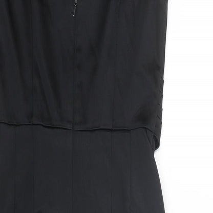 Oasis Womens Black Acetate Shift Size 10 Round Neck Zip