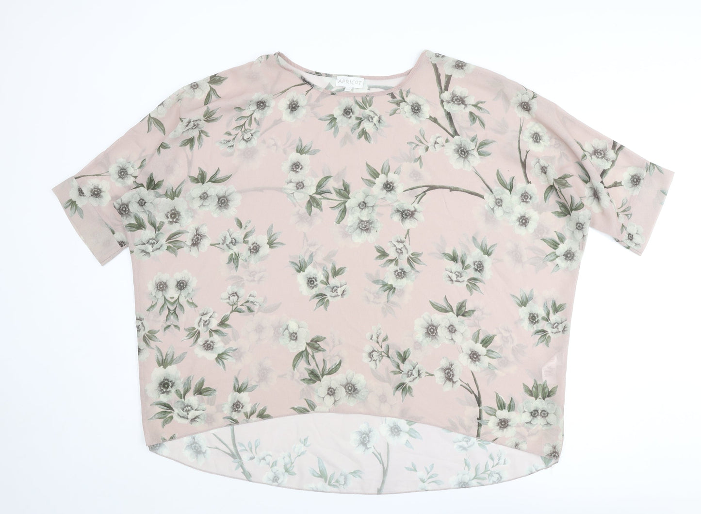 Womens UK Size M Apricot Pink Basic Blouse