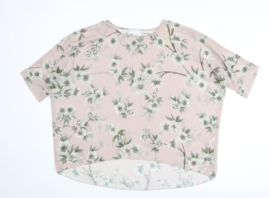 Womens UK Size M Apricot Pink Basic Blouse