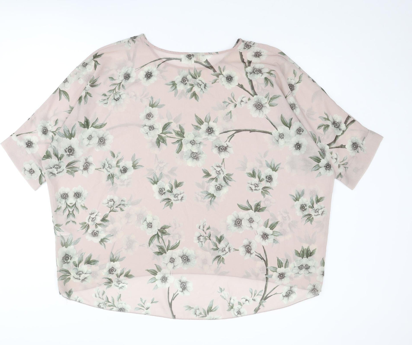 Womens UK Size M Apricot Pink Basic Blouse