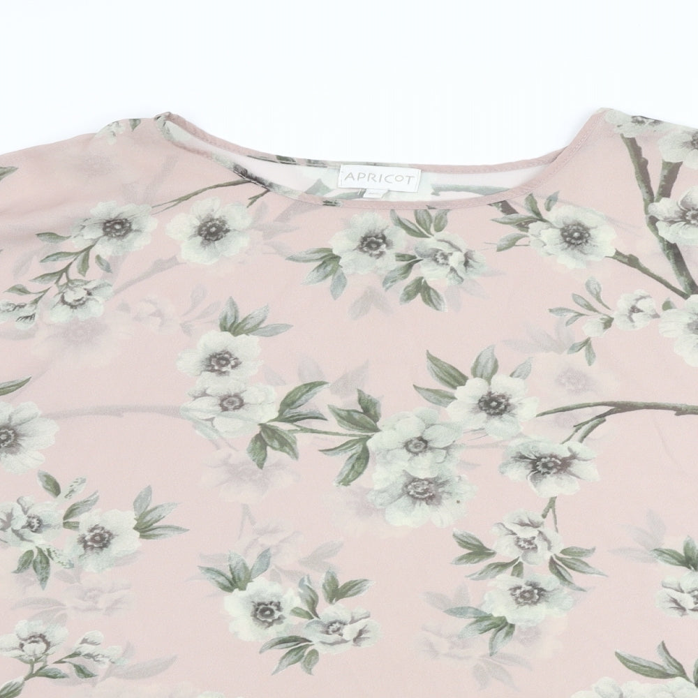 Womens UK Size M Apricot Pink Basic Blouse