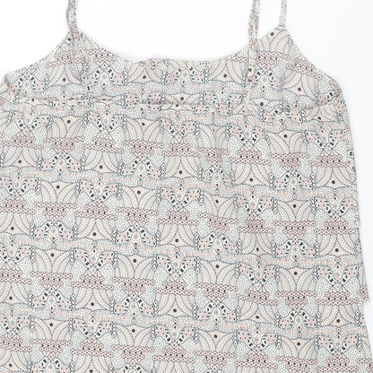 Oasis Womens Multicoloured Geometric Polyester Basic Tank Size 12 Round Neck