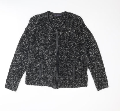 Womens UK Size 12 Marks and Spencer Black Full Zip Jumper