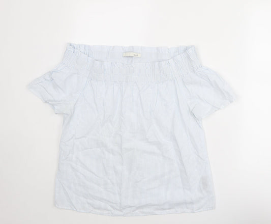 Womens UK Size 10 Oui Blue Basic Blouse