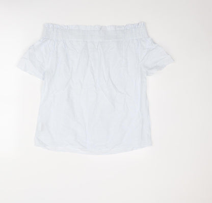 Womens UK Size 10 Oui Blue Basic Blouse