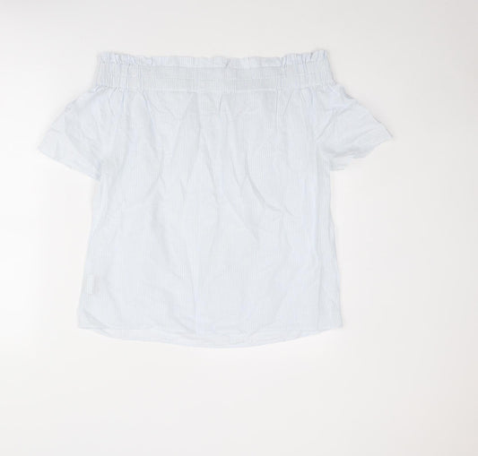 Womens UK Size 10 Oui Blue Basic Blouse