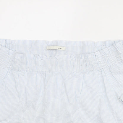 Womens UK Size 10 Oui Blue Basic Blouse
