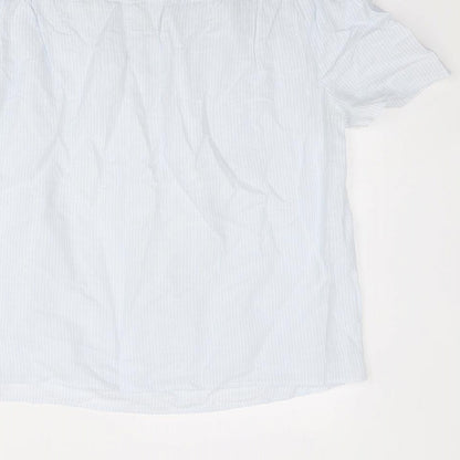 Womens UK Size 10 Oui Blue Basic Blouse
