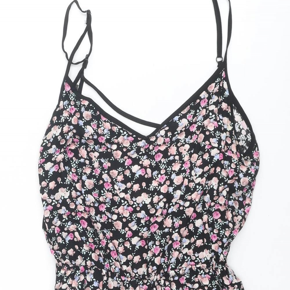 Divided by H&M Womens Multicoloured Floral Viscose Playsuit One-Piece Size 6 Pullover
