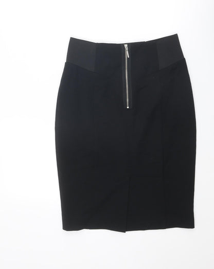 Autograph Womens Black Polyester Straight & Pencil Skirt Size 12 Zip