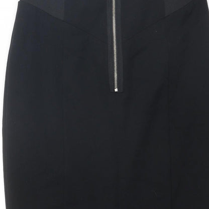 Autograph Womens Black Polyester Straight & Pencil Skirt Size 12 Zip