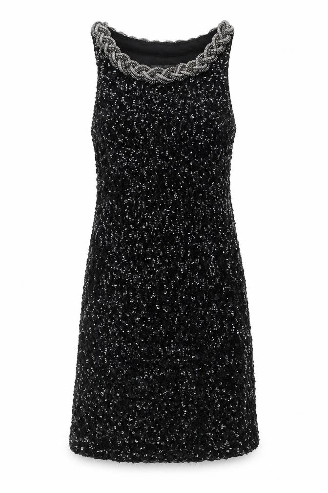 Stella Morgan Womens Black Polyester A-Line Size 8 Round Neck Pullover - Size 8-10