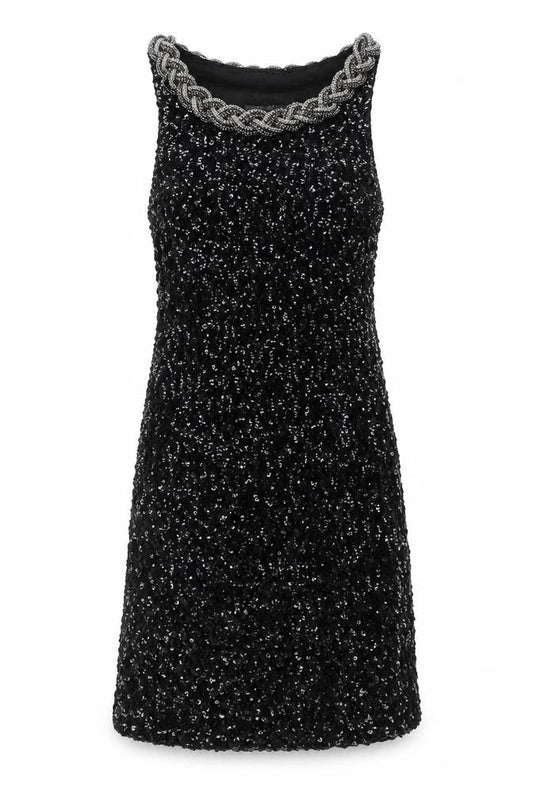 Stella Morgan Womens Black Polyester A-Line Size 8 Round Neck Pullover - Size 8-10