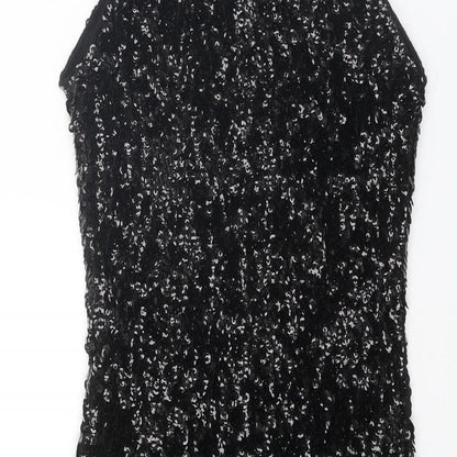 Stella Morgan Womens Black Polyester A-Line Size 8 Round Neck Pullover - Size 8-10