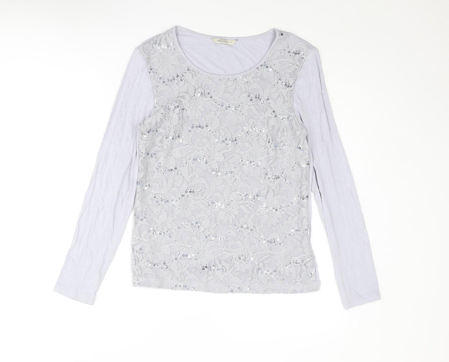 Womens UK Size 8 Marks and Spencer Grey Basic T-Shirt