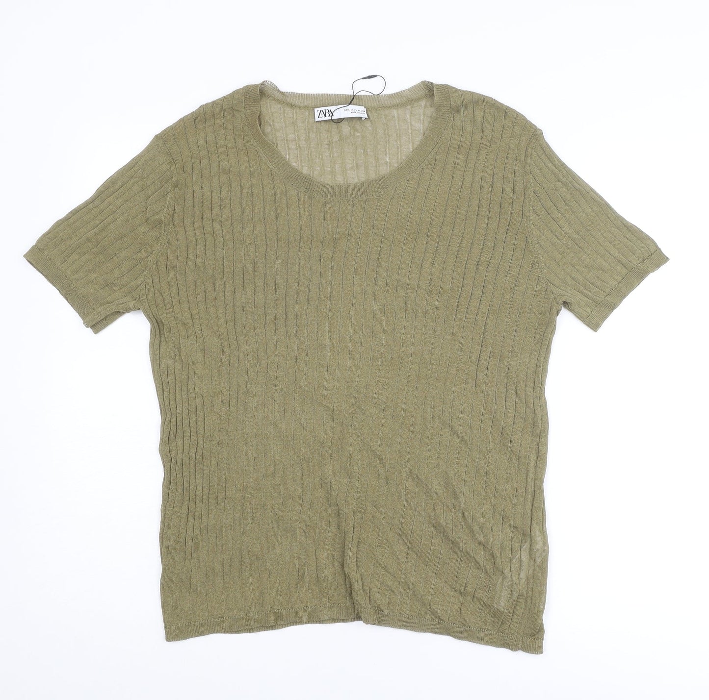 Womens UK Size L Zara Green Pullover Jumper