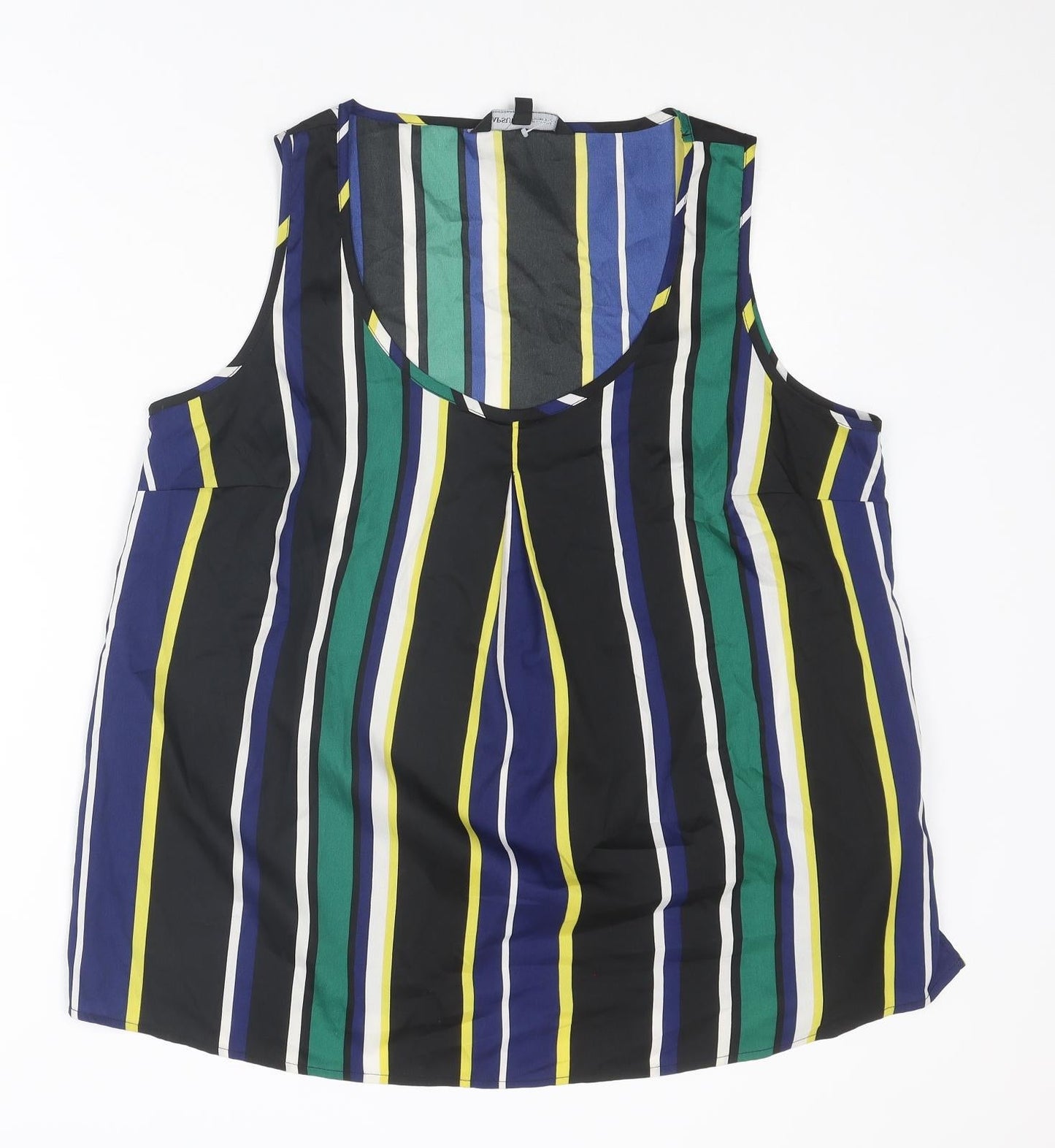 Capsule Womens Multicoloured Striped Polyester Basic Tank Size 18 Round Neck