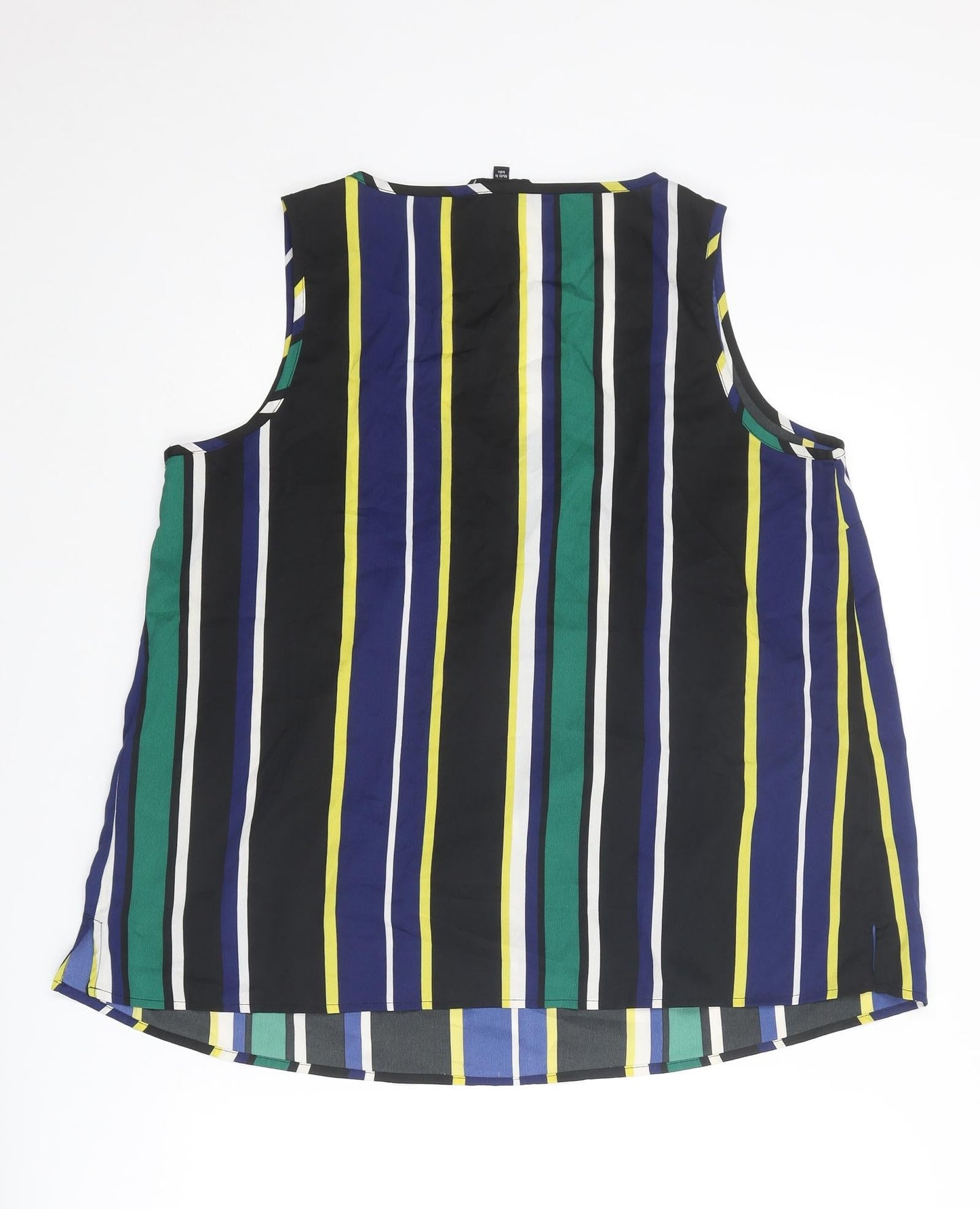 Capsule Womens Multicoloured Striped Polyester Basic Tank Size 18 Round Neck