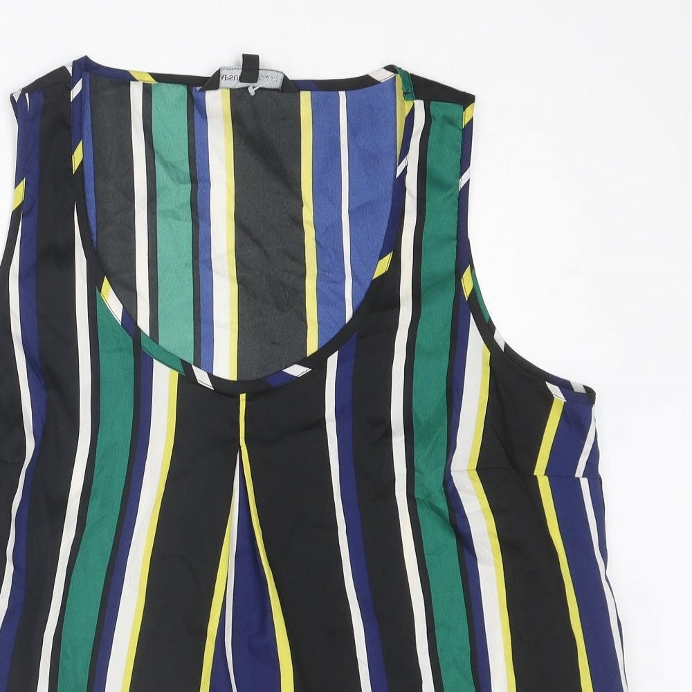 Capsule Womens Multicoloured Striped Polyester Basic Tank Size 18 Round Neck