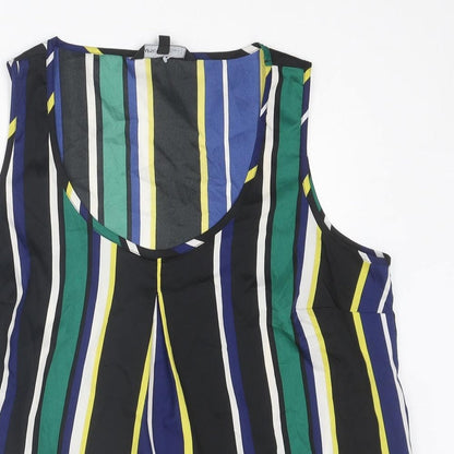 Capsule Womens Multicoloured Striped Polyester Basic Tank Size 18 Round Neck