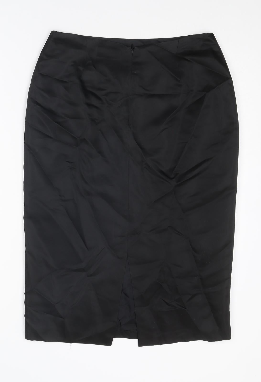 Principles Womens Black Floral Acetate Straight & Pencil Skirt Size 12 Zip