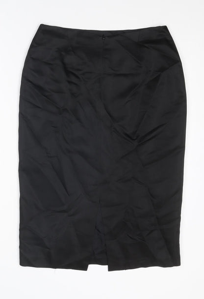 Principles Womens Black Floral Acetate Straight & Pencil Skirt Size 12 Zip