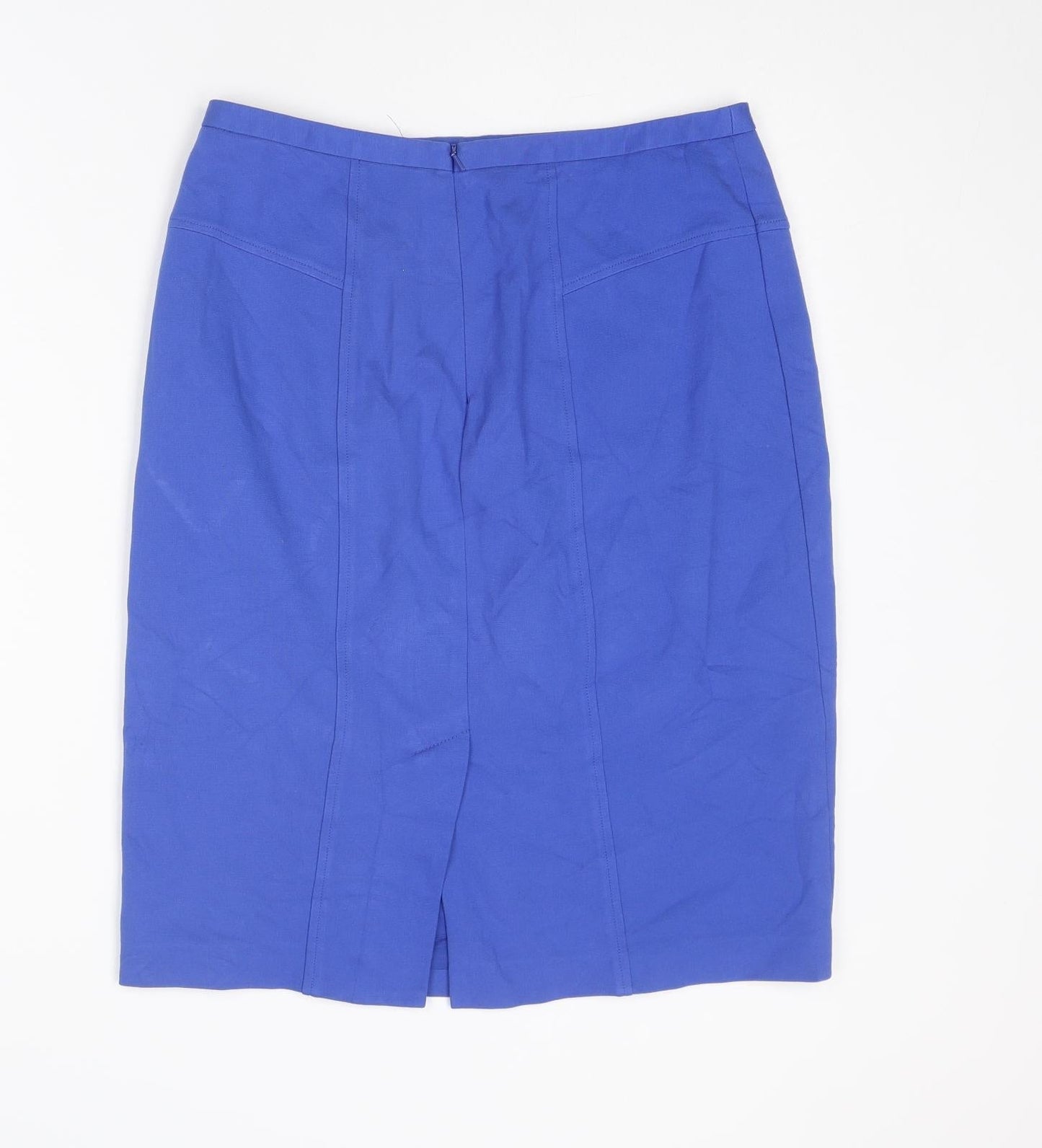 PURE Collection Womens Blue Viscose Straight & Pencil Skirt Size 12 Zip