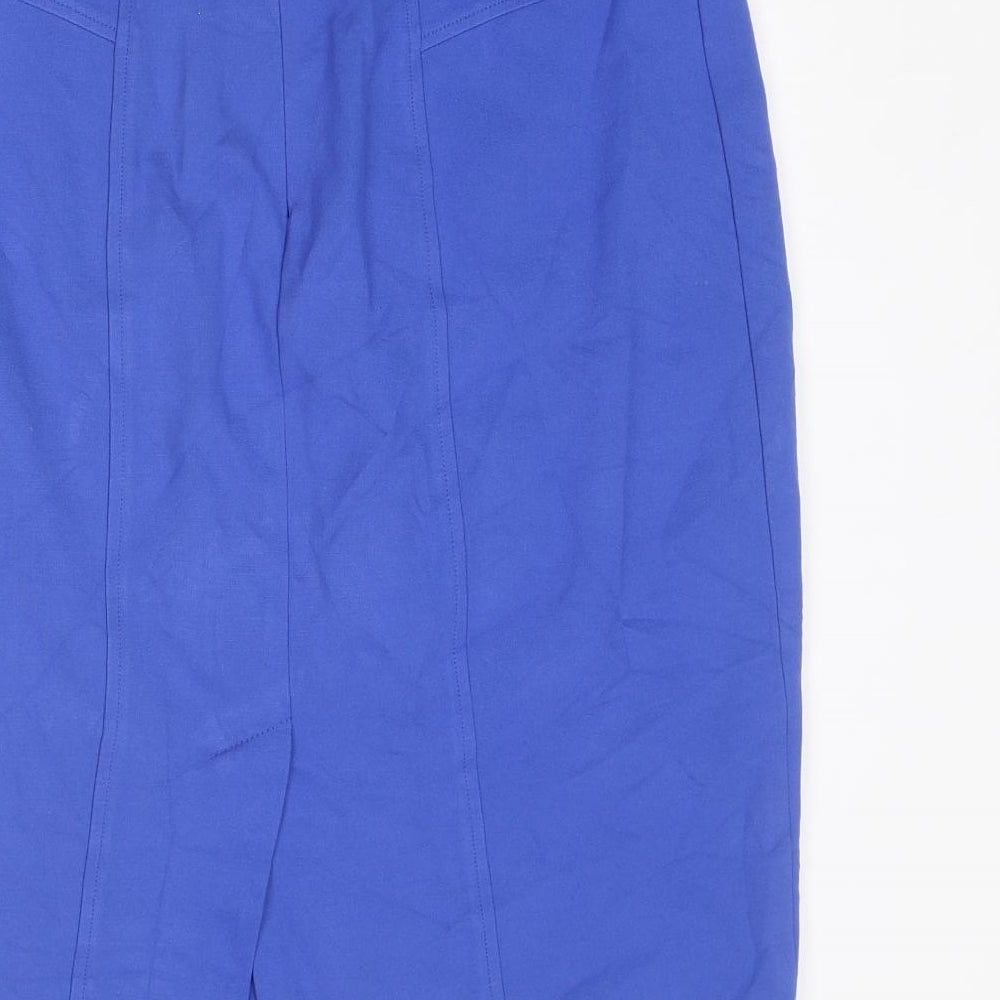 PURE Collection Womens Blue Viscose Straight & Pencil Skirt Size 12 Zip