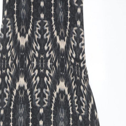 Dorothy Perkins Womens Grey Geometric Viscose Maxi Size 10 Round Neck Pullover