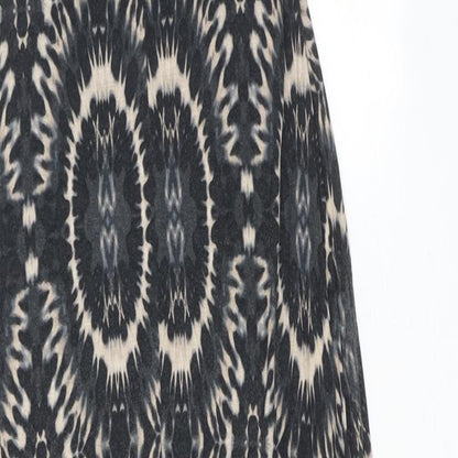 Dorothy Perkins Womens Grey Geometric Viscose Maxi Size 10 Round Neck Pullover