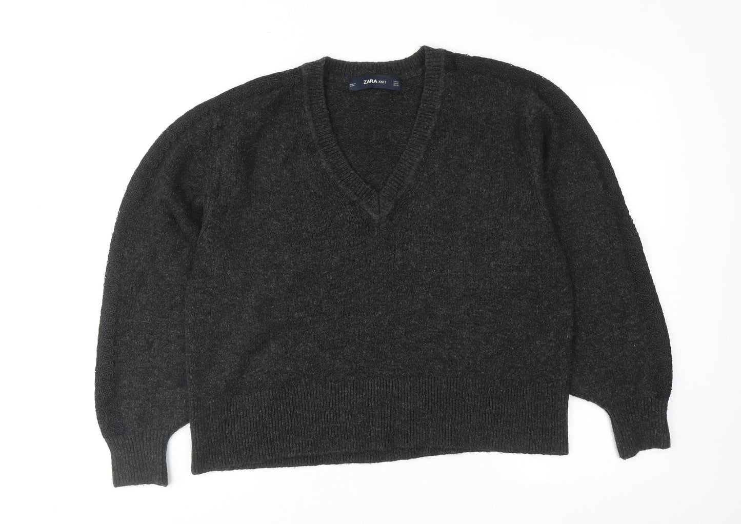 Womens UK Size S Zara Grey Pullover Jumper