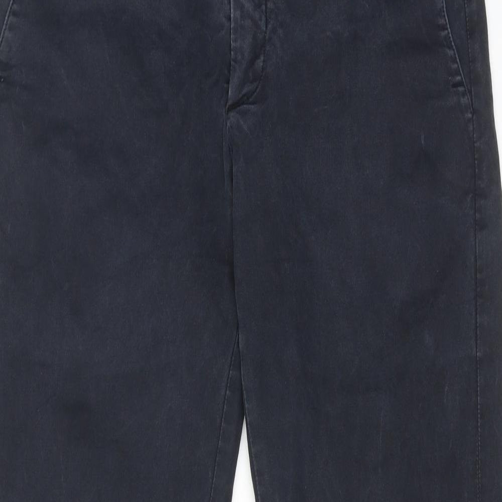 Departments Mens Blue Cotton Trousers Size 30 in Regular Zip