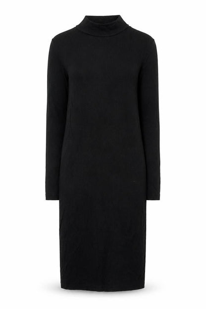 American Apparel Womens Black Viscose Jumper Dress Size S Mock Neck Pullover