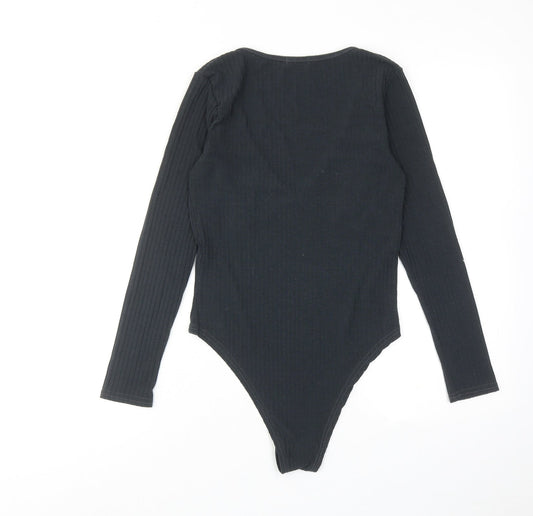 Boohoo Womens Grey Polyester Bodysuit One-Piece Size 10 Snap